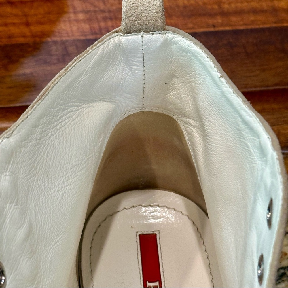 Prada Hi-Top Suede Whip Stitch Sneakers US 9 / 8.5 - Picture 4 of 8